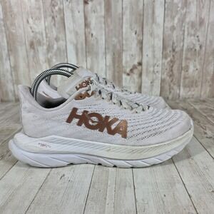 Hoka One‎ One Mach 5 Womens Road Running Shoes White Rose Gold Size 7.5B
